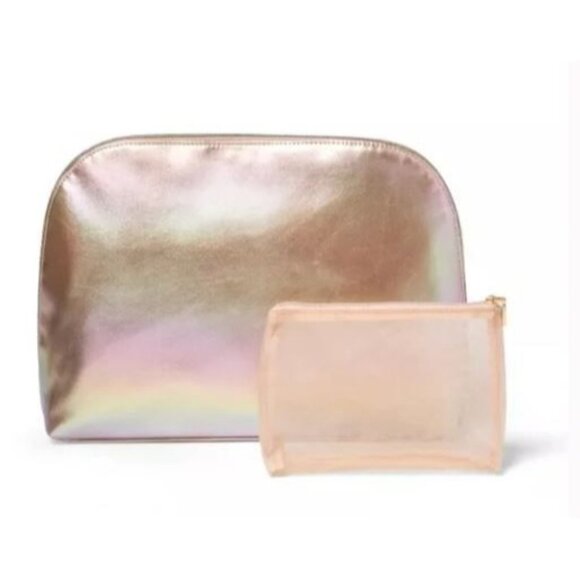 NWT Sonia Kashuk Dome Cosmetic Bag, Small Bag, Make-up Brush Set - Rose Gold Met - Picture 2 of 8